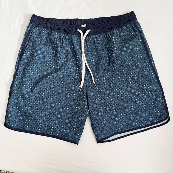 Fair Harbor Other - Fair Harbor Swim Trunks Men XXL Swim Shorts Lined Zip Pockets Elastic Waist Blue